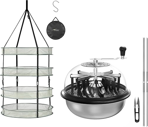 iPower Recortador de cuenco de hojas de brote de 16 pulgadas, cúpula de visibilidad transparente, cuchillas afiladas de acero inoxidable, estante de