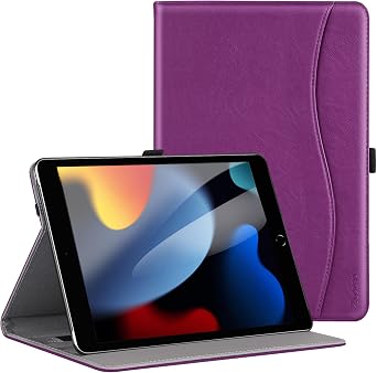 ZtotopCases for New iPad 9th/8th/7th Generation Case, Premium PU Leather Folding Stand Cover for iPad 10.2" 2021/2020/2019, Purple