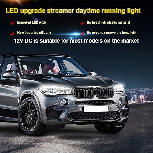 Miniatura 8 de Tira de luz LED para faros delanteros, luz de circulación diurna flexible DRL de 24 pulgadas, lámpara de señal de giro de flujo secuencial