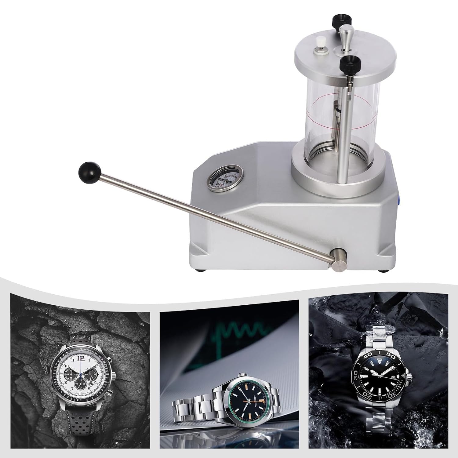 Waterproof Watch Tester Tool - 2-Watch Case Pressure Resistance Test Machine, Underwater Pressure Tester for Accurate Watch Durability Assessment