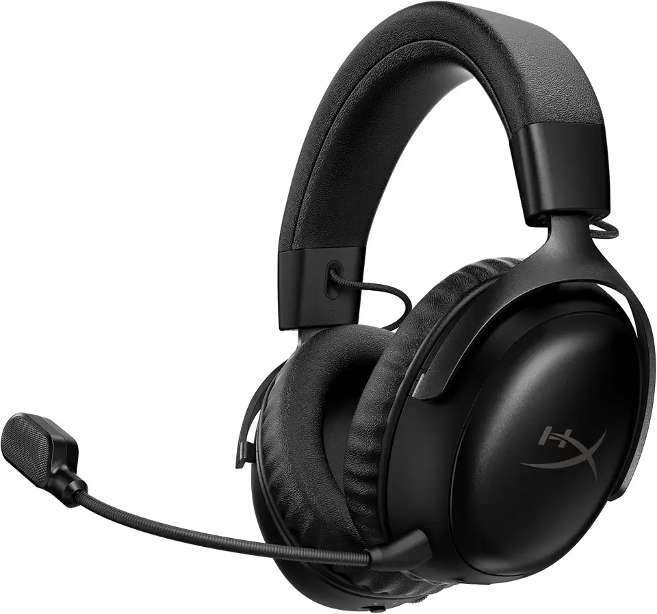 HyperX Cloud III S – Wireless Gaming Headset for Multi-Platform, 2.4GHz, Bluetooth, Battery Life up to 120 Hours / 200 Hours Bluetooth, 53mm Angled Drivers, 10mm Detachable Mic, Black