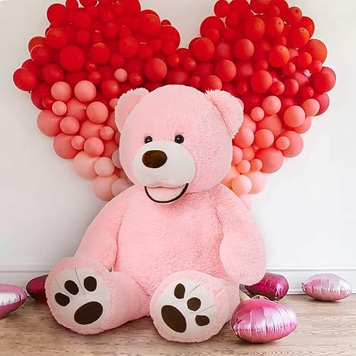Miniatura 5 de MorisMos Oso de peluche gigante, oso gris de 51 pulgadas y oso rosa de 39 pulgadas