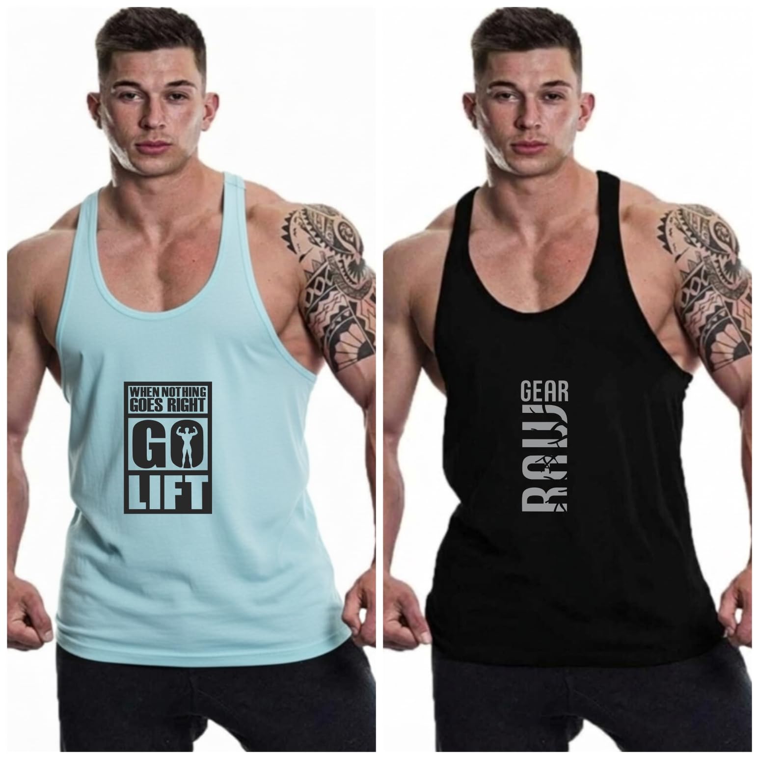 furrr Men's Gym Vest for Bodybuilding | Printed Gear Stringer Tank Top | Muscle & Training Wear Pack of 2-picture-35