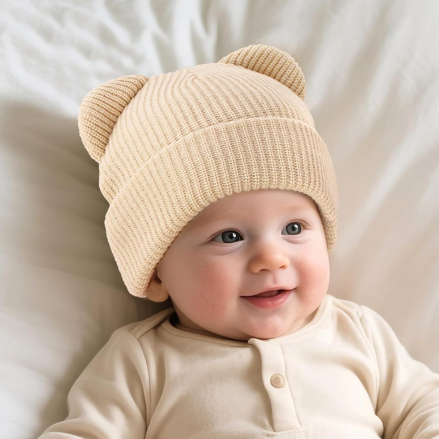 Baby Beanie Cute Toddler Winter Hat 3 Pack Soft Double Layers Knit Warm Cap for Infant Girls Boys Kids 0-8 Years - Image 8