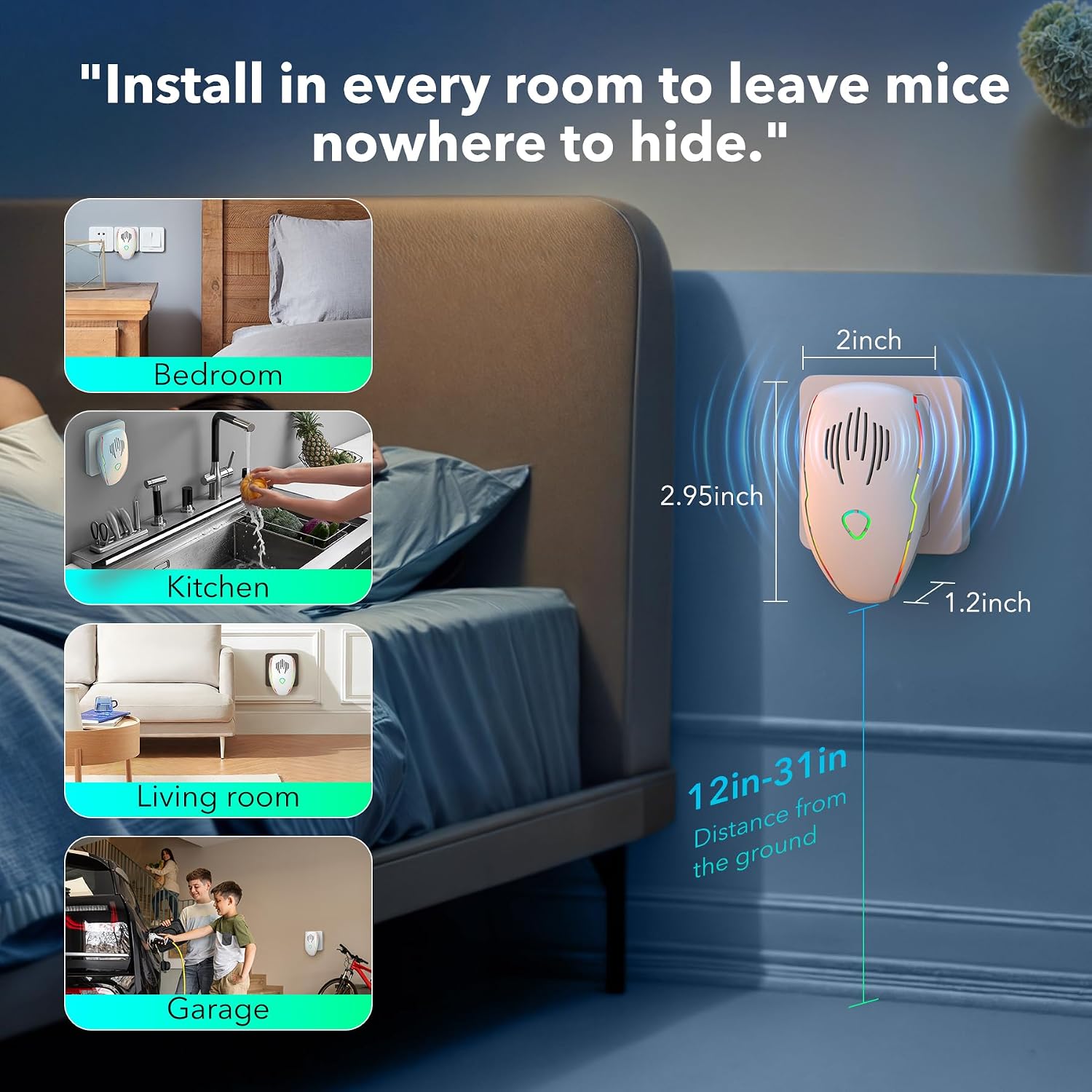 2025 Upgraded Ultrasonic Pest Repeller 6 Pack Set, Multi-Frequency Ultrasonic Repellent for Mice, Rats, Rodents, Roaches, Mosquito, Bugs, Ant, Spider, Insect Control, Electronic Plug-in Pest Deterrent