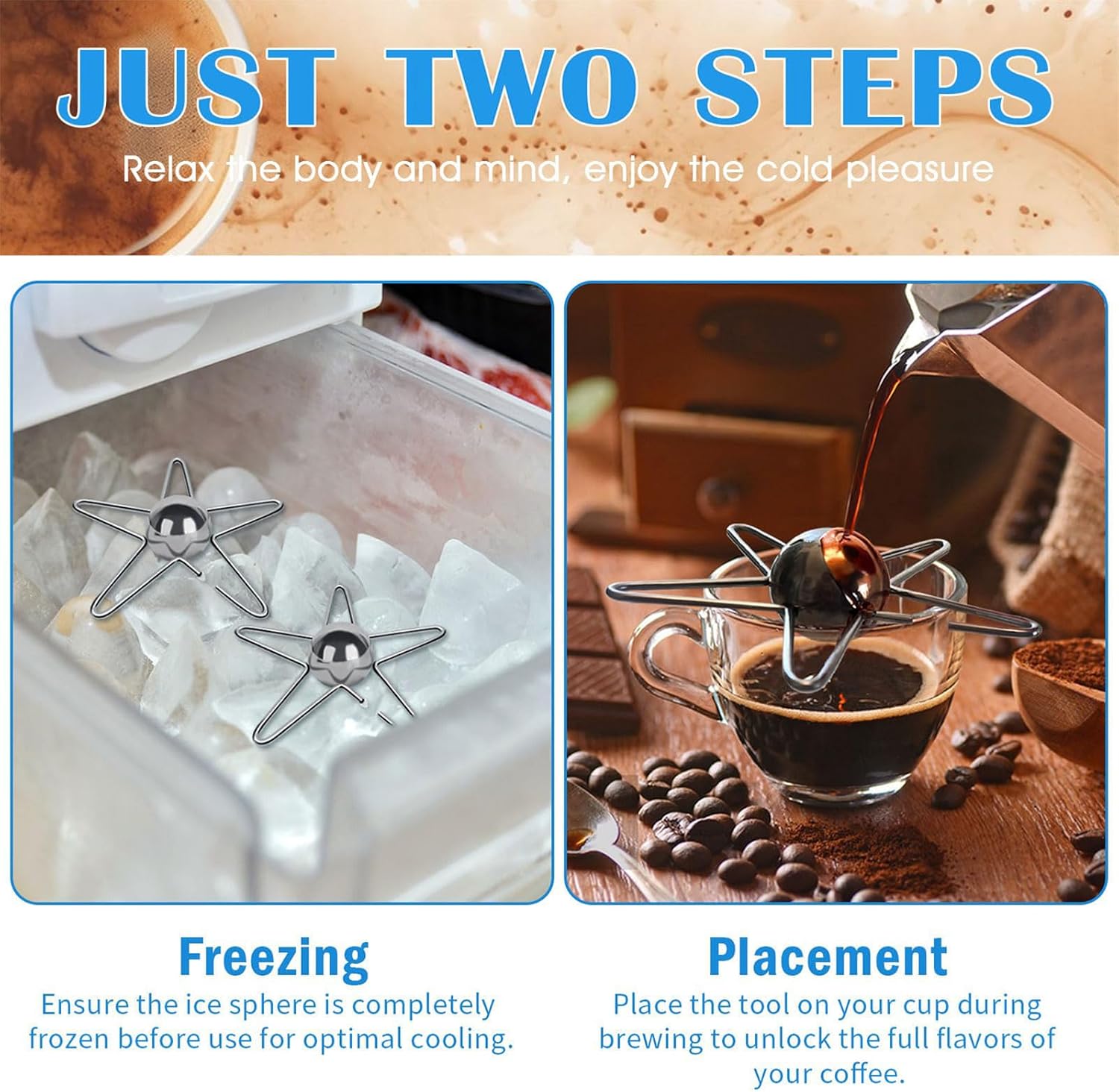 Rustproof Stainless Steel Ice Spheres Coffee Coolers Whiskeys Chiller Reusable Cooling Ball Espresso Accessories Multipurpose Stainless Steel Coolers