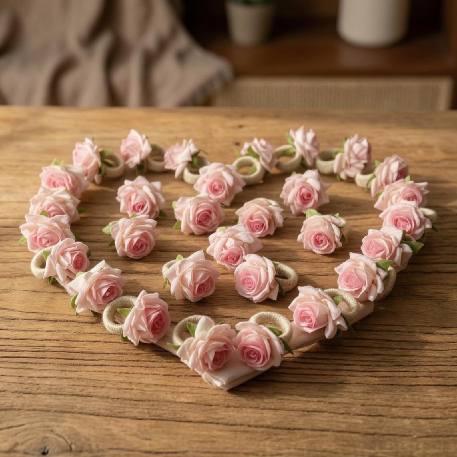 30 Stück Sviettenring mit Rose Künstlich Sviettenring Sviettenhaltring für Gastgeb, Hochzeit, Bankett, Restaurant, Dunkelblau