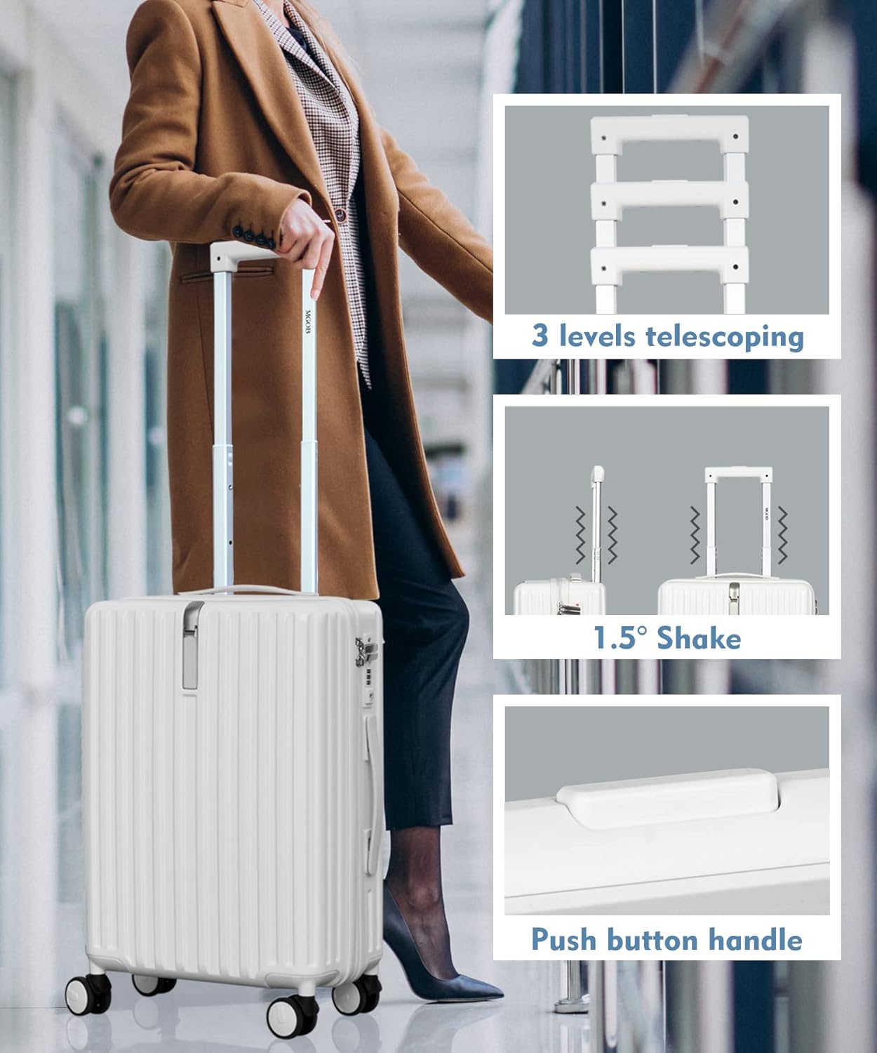 Review MGOB 28 inch Luggage with Spinner Wheels, Large Checked Luggage