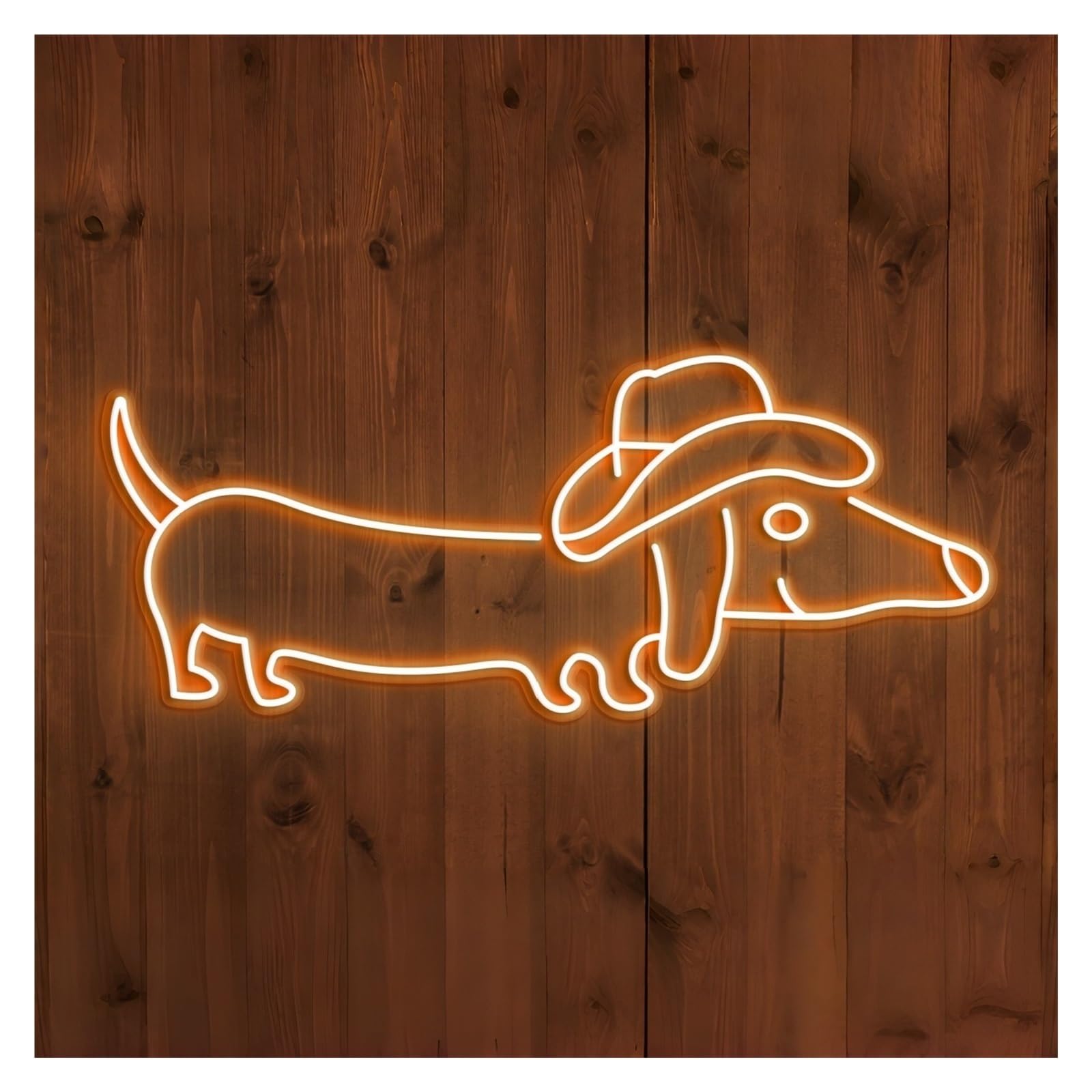 RONGCH Hanging Art Neon Signs Dachshund Dog Neon Sign, Suitable for Pet Shop Decor with Brightness Adjustable 50cm(E)