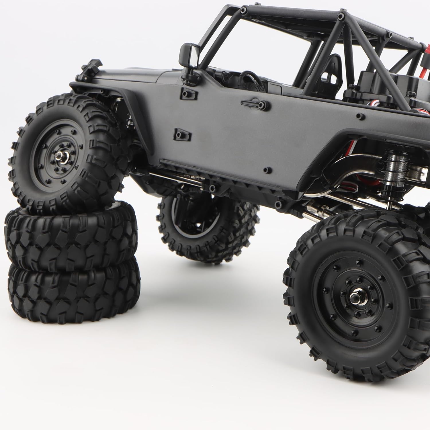 4 Pieces RC Rubber Tires Wheels Tyre Set Replacement Accessory Spare Parts 1/12 Scale H12P H12Y H12Y+ MN-82 MN-128 MN82S RC Rock Crawler Cars