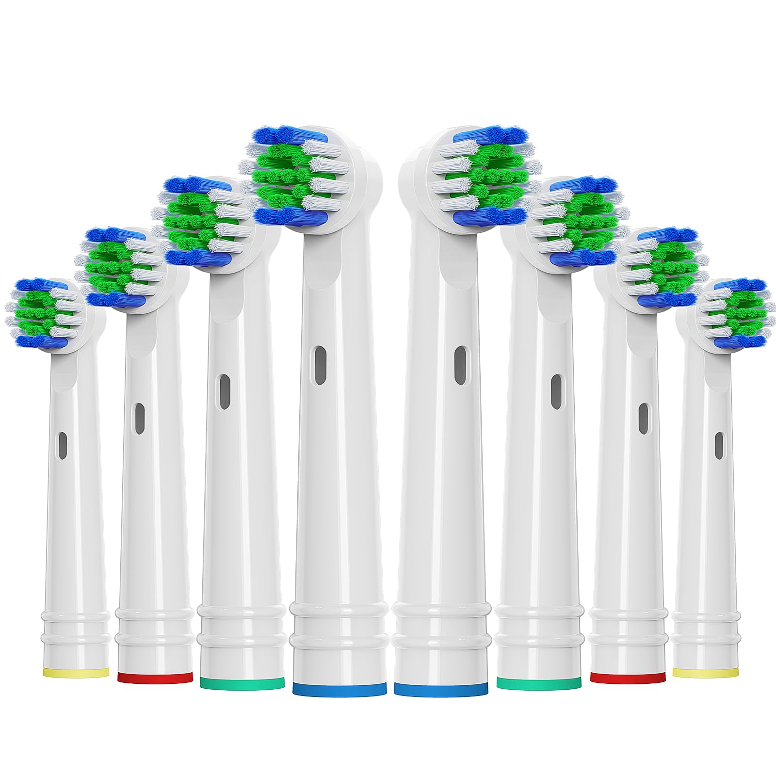Cabezales de cepillo de dientes de repuesto compatibles con Oral B, paquete de 8 cabezales de cepillo de dientes eléctricos de cerdas medianas para limpieza profunda, cabezales de cepillo suaves