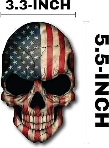 Miniatura 3 de Calcomanías para camiones, calcomanías de calavera superpuestas con bandera estadounidense, calcomanías de francotirador geniales y únicas y