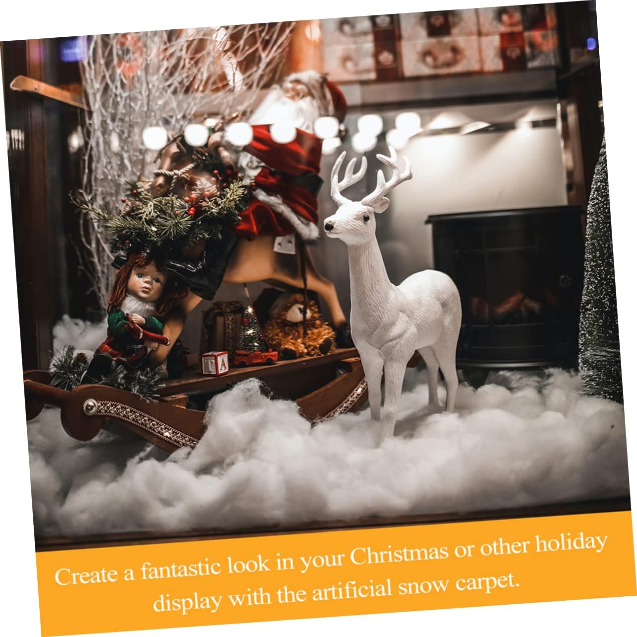 GANAZONO Artificial Snow Blanket for Christmas Village Decoration Pet Material Lightweight for Crafts and Festive Atmosphere