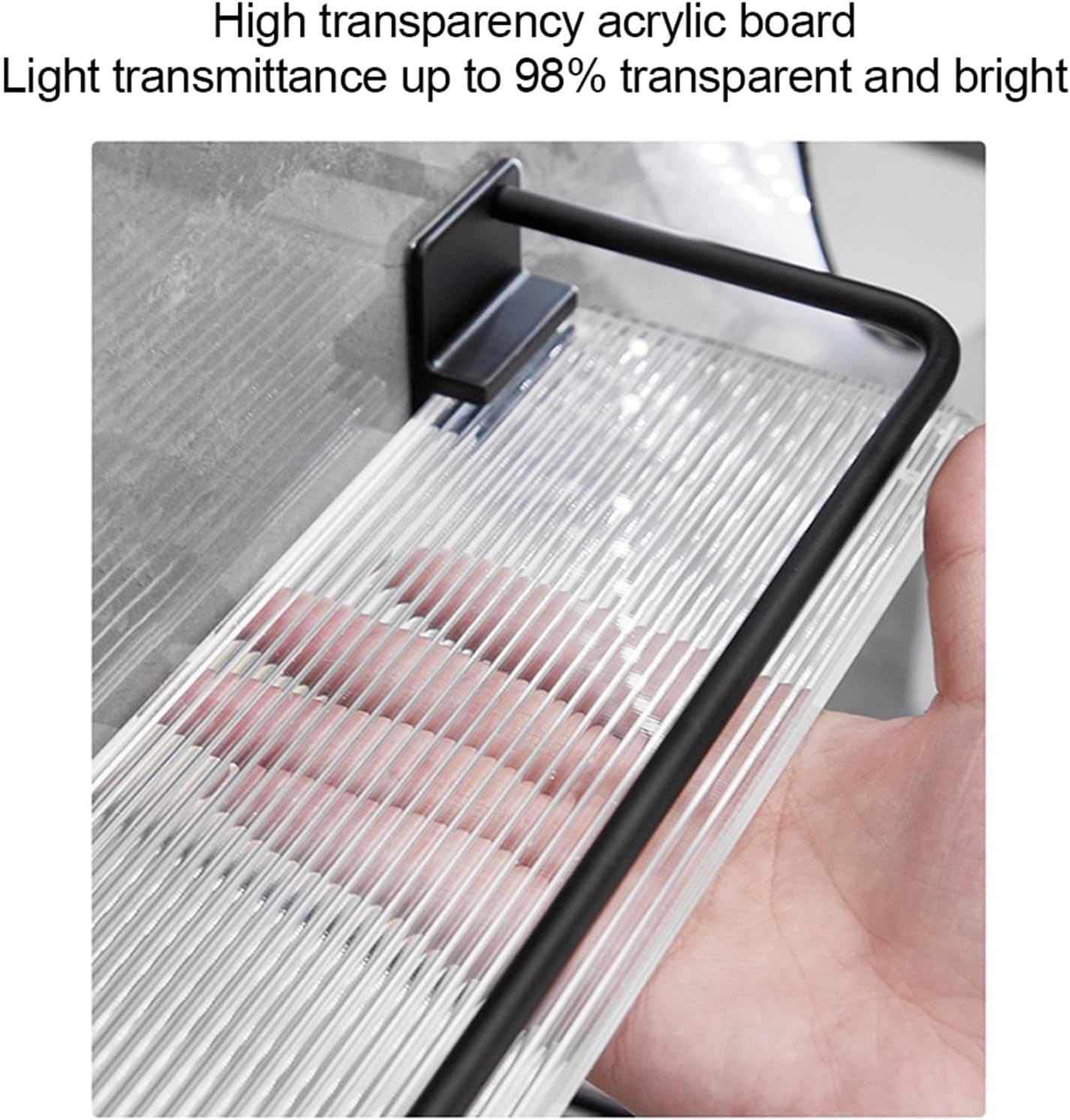 Bathroom Space Aluminum Shelf Shower Caddy Wall-Mounted Cosmetics Storage Rack Towel Shelf