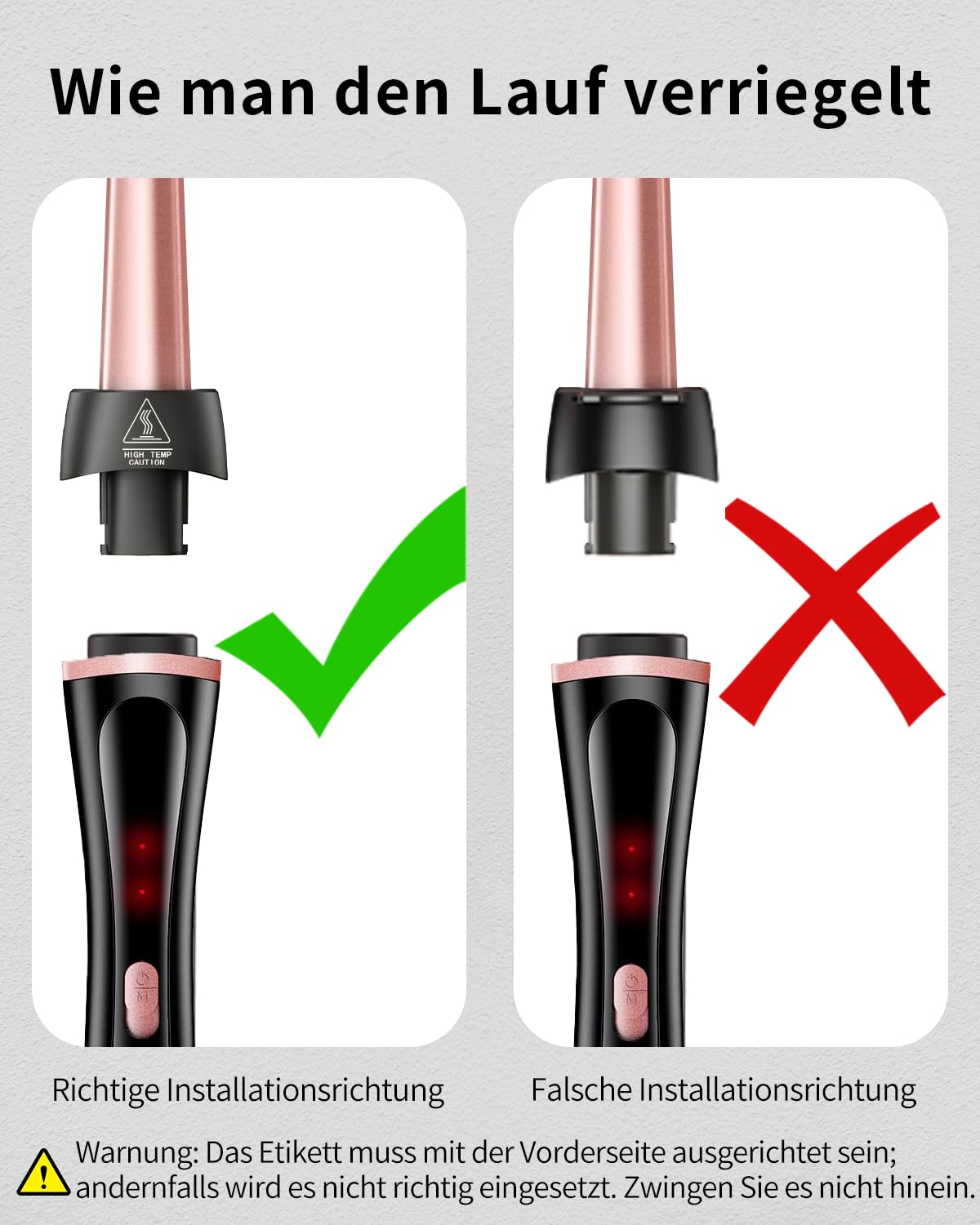 Thermischer Bürste Set 5 in 1, Lockenstäbe Lockenbürste Set mit 4 austauschbaren Keramik Lockenstab (0.35"-1.25'') für alle Haartypen und Reisen, Temperatureinstellung, Dual-Spannung, Handschuh