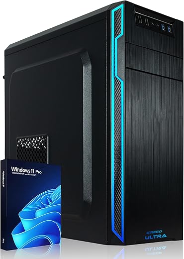 GREED® Ultra 7 – Schneller PC mit Intel Core i7 – Leiser Computer + Rechner für Büro & Home Office mit 4,0 GHZ, 32GB DDR4 RAM/Arbeitsspeicher – 1TB…