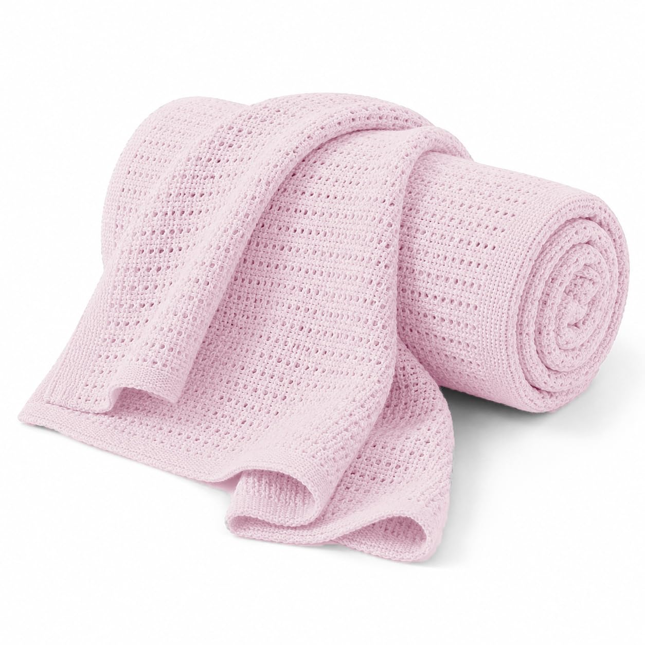 My Little World 100% Cotton Baby Cellular Blanket, Pink (70 × 90 cm)