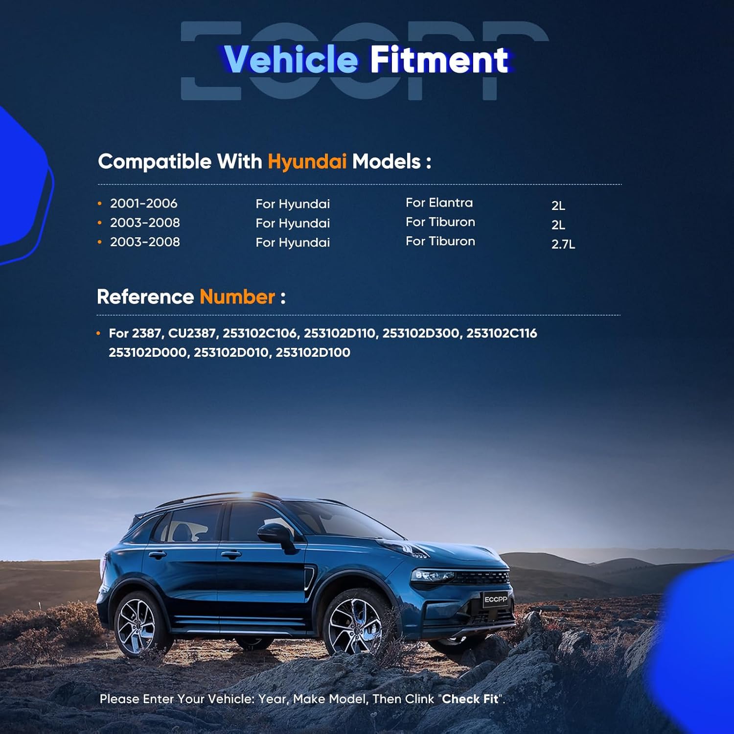 ECCPP 2387 Radiator for 2001-2006 for Hyundai for Elantra 2.0L 2003-2008 for Hyundai for Tiburon 2.0L 2003-2008 for Hyundai for Tiburon 2.7L