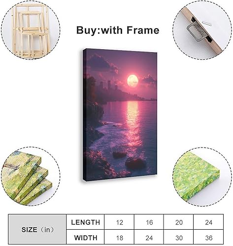 Miniatura 2 de Synthwave Neon Sunset Poster  Vaporwave Aesthetic Digital Art  Retro Futuristic Wall Decor for Bedroom Or Office Canvas Poster Wall Art Decor Print