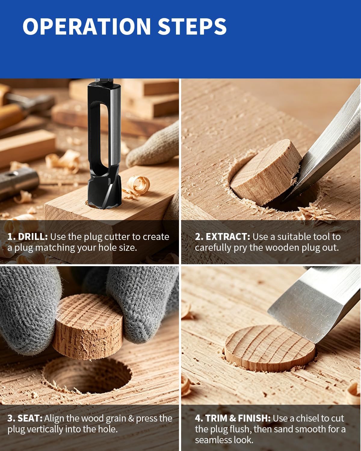 Wood Plug Cutter - Professional Tenon Cutter -6