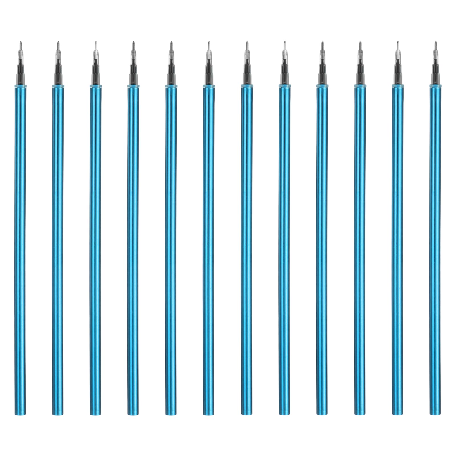 PATIKIL 12Pack 0.5mm Gel Pen Refills for Coloring, Medium Point Gel Ink Pens Refills for Coloring Book Drawing Art Supplies Scrapbook Journaling, Sky Blue