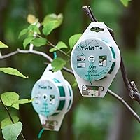 Vista 6 de 2 carretes de 328 pies (100 m) de bridas giratorias verdes con revestimiento para plantas de jardín con cortador para jardinería y organización