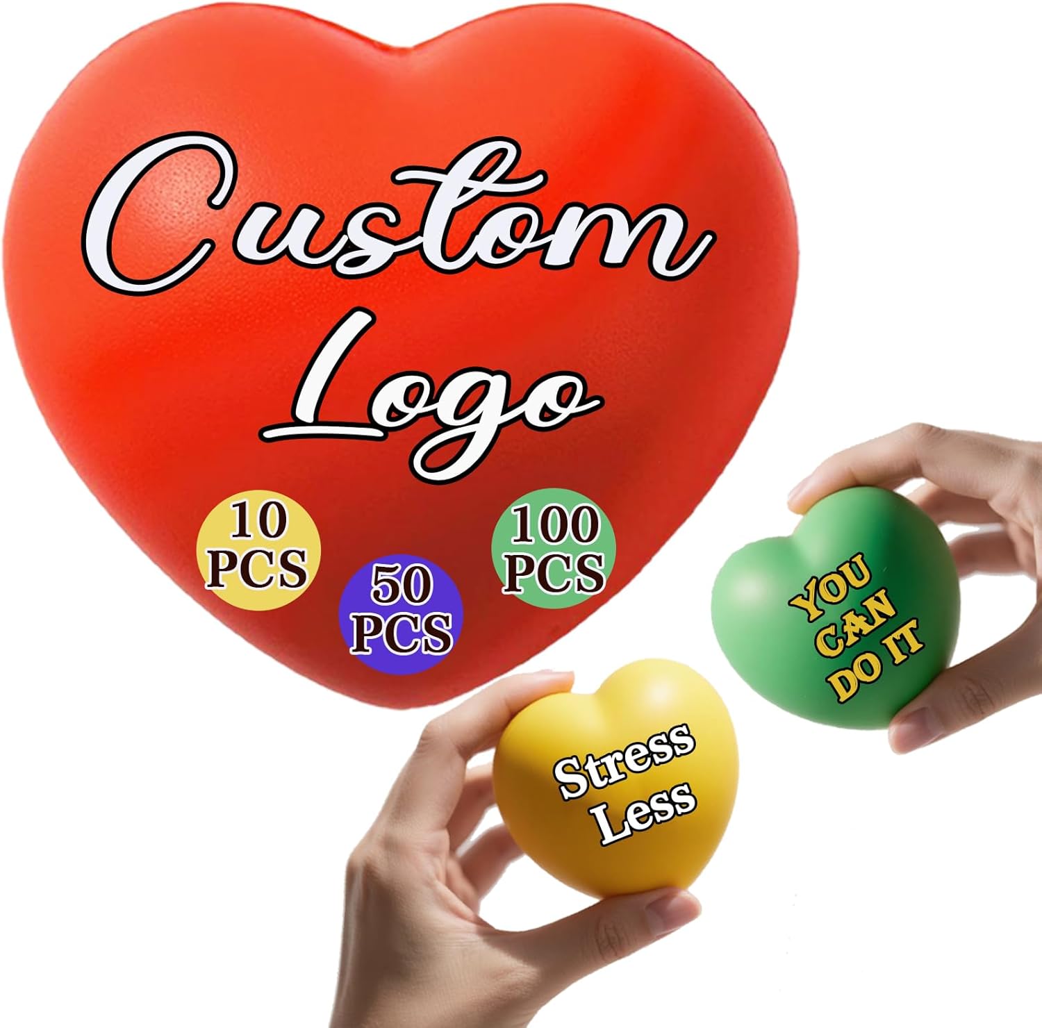 10/50/100PCS Custom Stress Balls Bulk Personalized Stress Balls with Logo Customized Promotional Gifts for Office