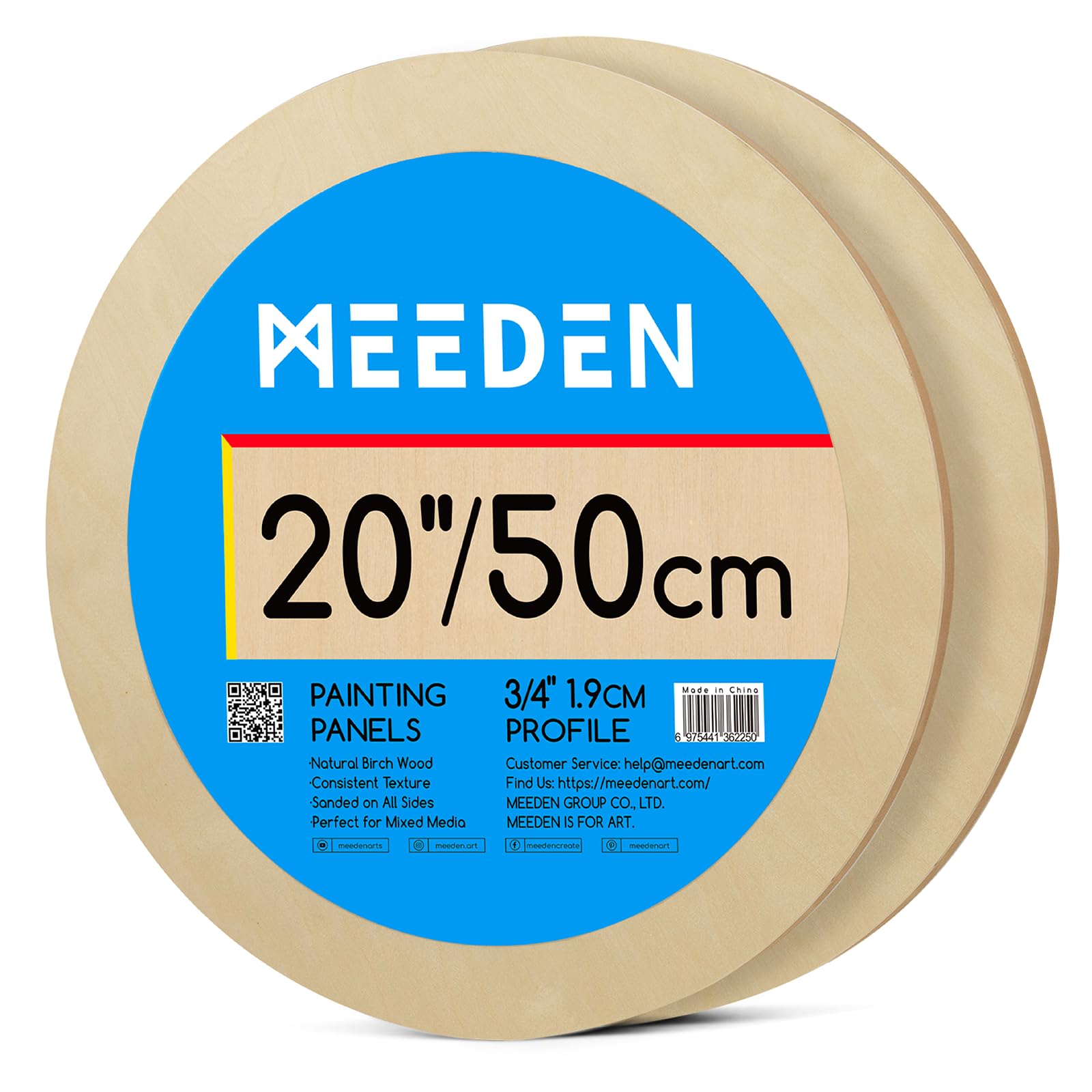 Amazon.co.jp: MEEDEN ラウンドウッドキャンバスパネル:直径50.8 cm