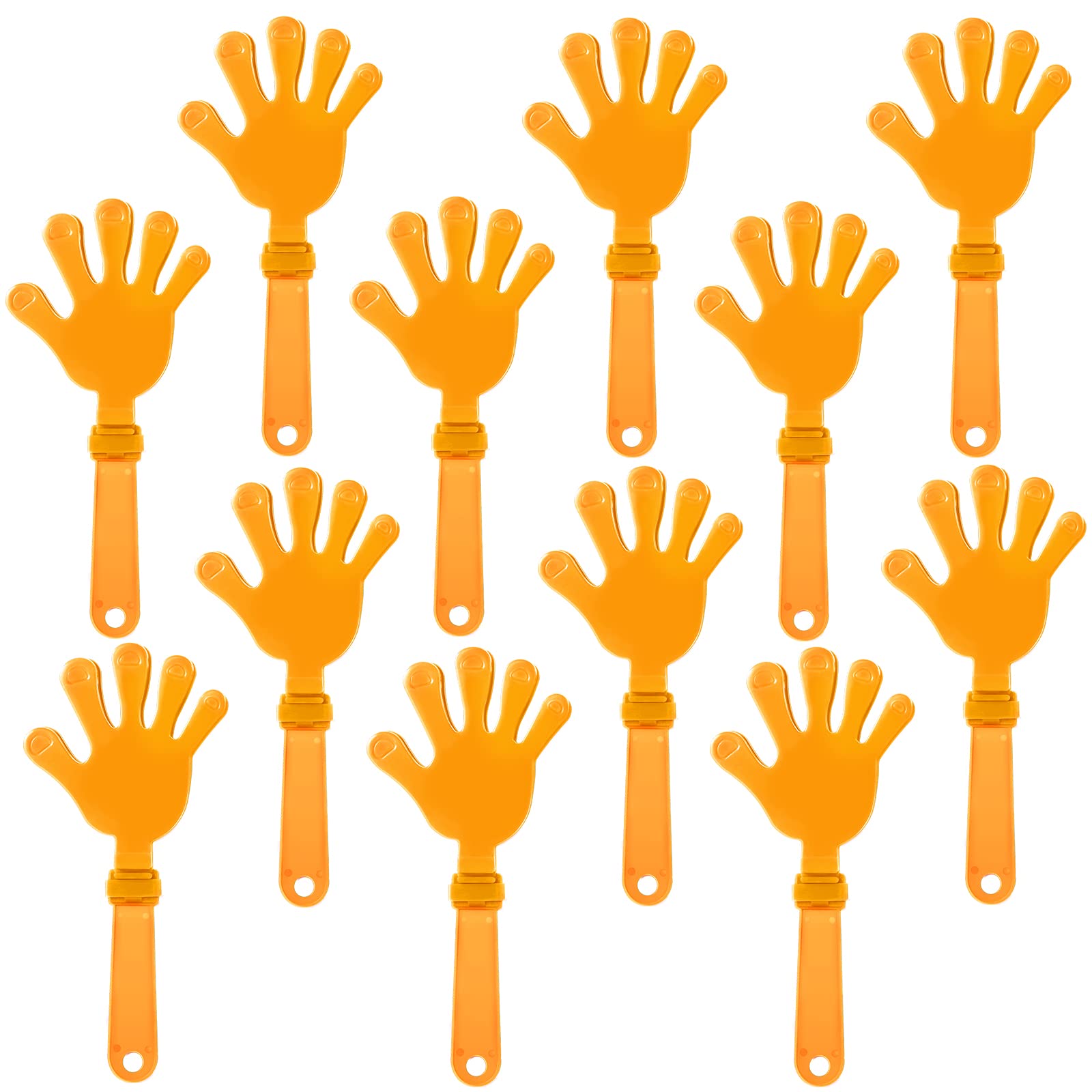 ZCYSRLQIN 12 Pcs Orange Hand Clappers 7.5 Inch Clappers Noisemakers Noise Makers Party Favors Plastic Party Clapper for Sporting Events Cheers Ball