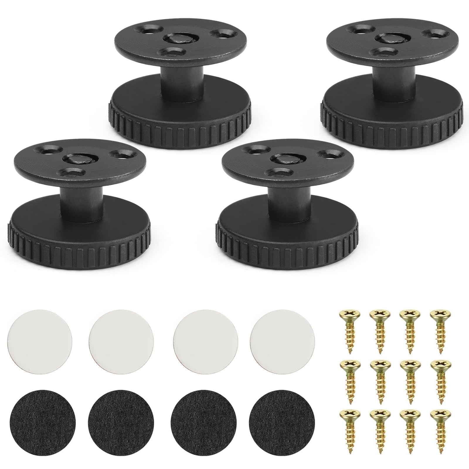 TPTGIAR Adjustable Furniture Legs 27-40mm 4 Pieces Furniture Feet Black Cabinet Legs Metal Carbon Steel Table Leg Extenders with 2 Mounting Methods for Cabinets Tables Sofa Chair Feets