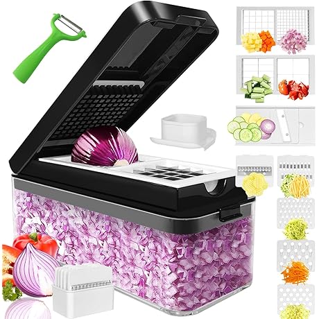 Vegetable Chopper Slicer Onion Dicer, 14 in 1 Multifunctional Food Chopper