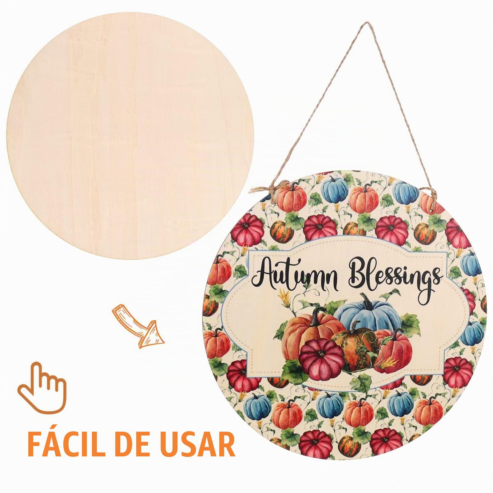 Kichvoe 5 Piezas Rodajas De Madera En Blanco Redondas Sin Terminar 13.77in Letrero Colgante Madera Para Manualidades Cartel Puerta Decoración De Fiesta Aula Y Hogar