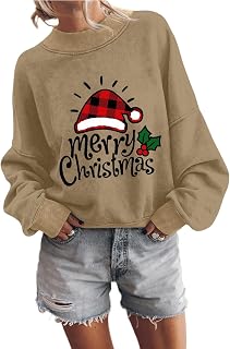 KEXIMIXUE Ugly Christmas Sweaters Soft Autumn Long Sleeve Pullover Plus Size Y2k Home Patchwor Graphic Fit Crewneck Tops