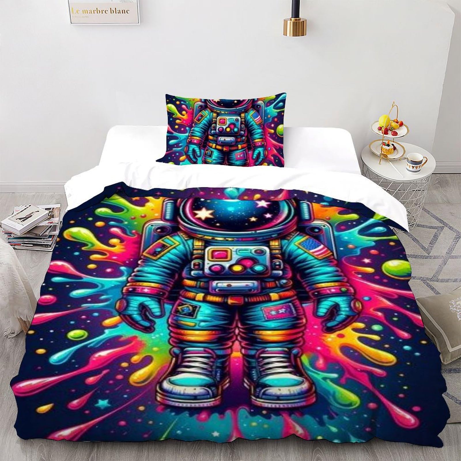 Housse de couette astronaute enfant pour illuminer et décorer une chambre de garçon ou fille