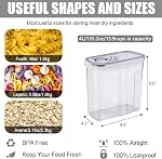 Cyrico Cereal Containers Storage Set, Large Cereal Storage Container 4 Pieces Kitchen Pantry Organization and Airtight Food Containers Storage with Lids Plastic for Flour Snacks, Labels, Spoons