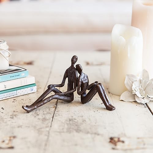 Miniatura 2 de Danya B. Escultura romántica de bronce fundido para parejas, decoración contemporánea del hogar para cualquier habitación u oficina, regalo único