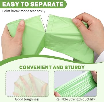 BODFPPC 100 Pack Biodegradable Bin Bags 20L, Compostable Food Waste Bags Caddy Bin Liners for Kitchen Office Bathroom Recycling, Eco-Friendly Food Rubbish Trash Bags Green