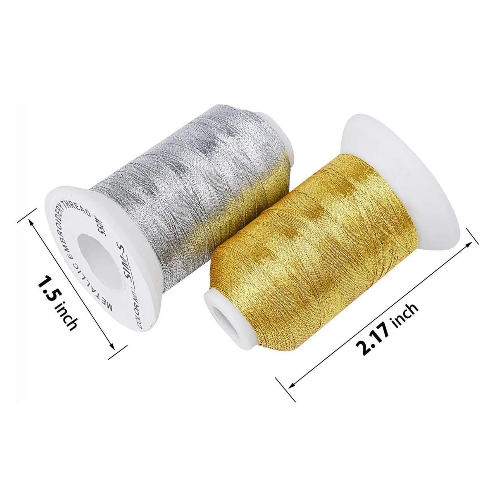 Kit De Hilo Bordar Metálico Colores Esenciales, 10 Uds., 500M