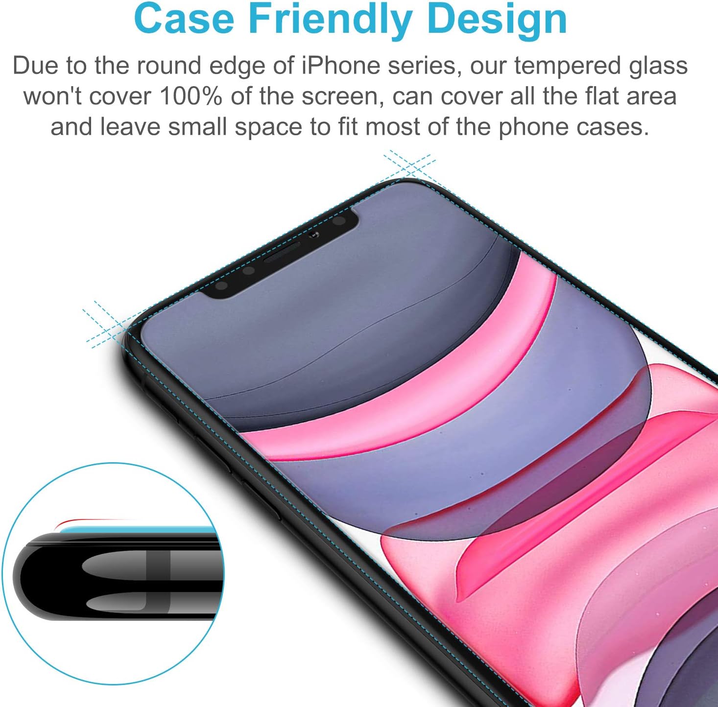 [5 Pack] iPhone 11 Pro Max iPhone XS Max Screen Protector, VACNITE Screen Protector Tempered Glass for iPhone 11 Pro Max iPhone XS Max with Alignment Tray [Case Friendly] [Anti-Scratch] [Bubble-Free]