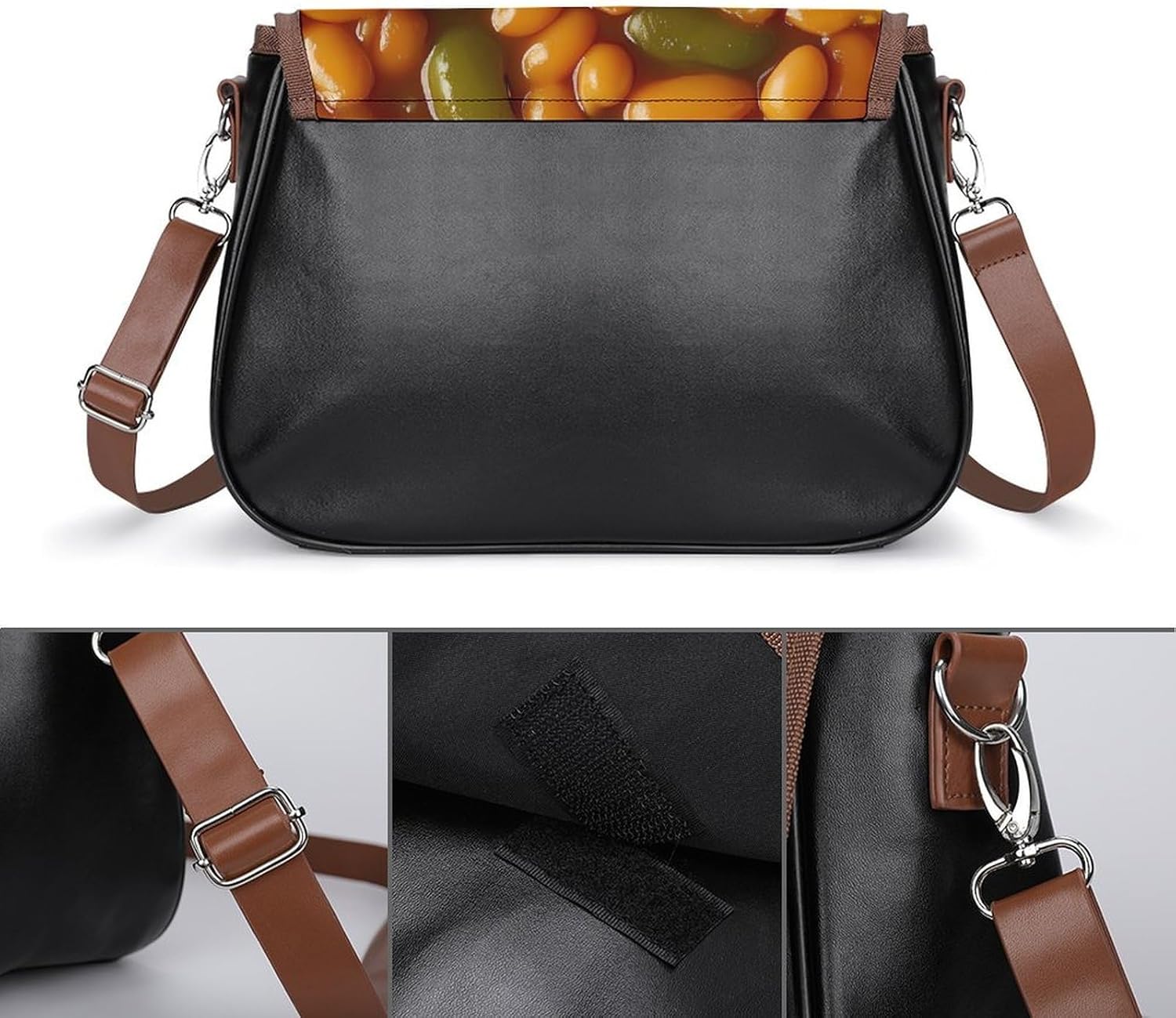 Baked Beans Food Small Crossbody Bags for Women Shoulder Handbag Wallet Purse Messenger Bag