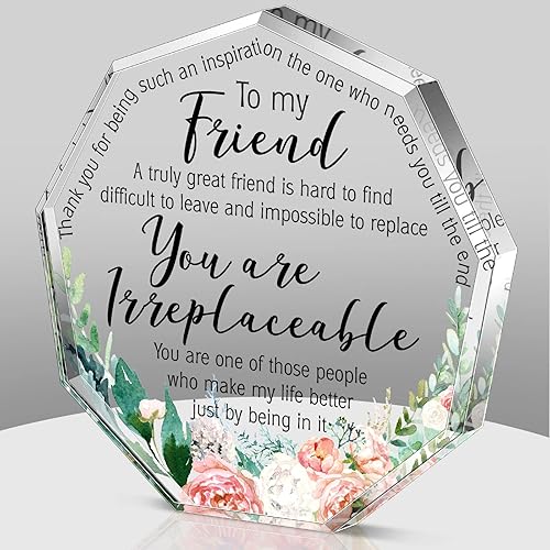 Vista 57 de Spiareal Regalos de amigos para mujeres, placa de amistad para mejor amiga, Acción de Gracias, Navidad, mejor hermana de flores, regalo