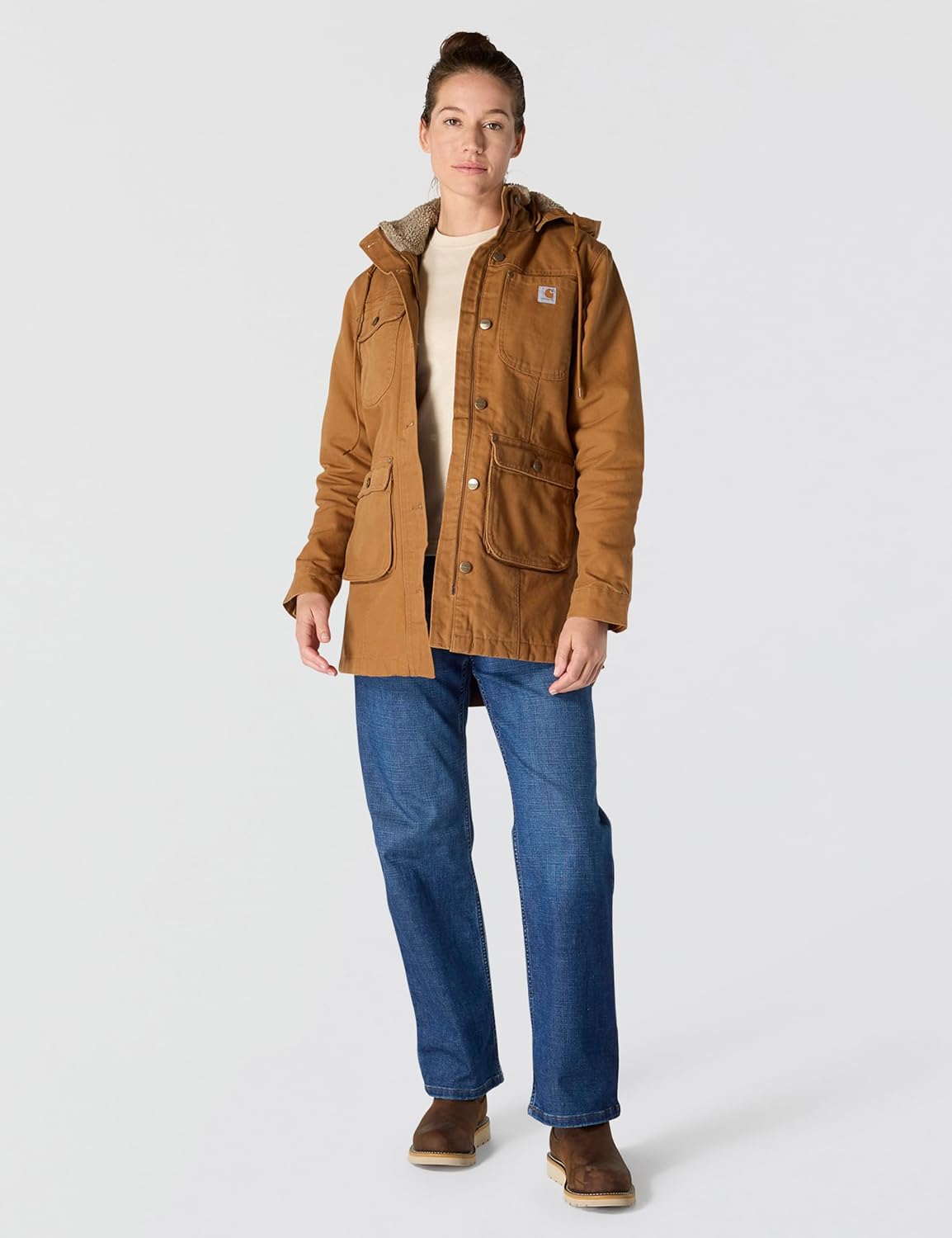 Carhartt Women's Loose Fit Washed Duck Coat - Image 3