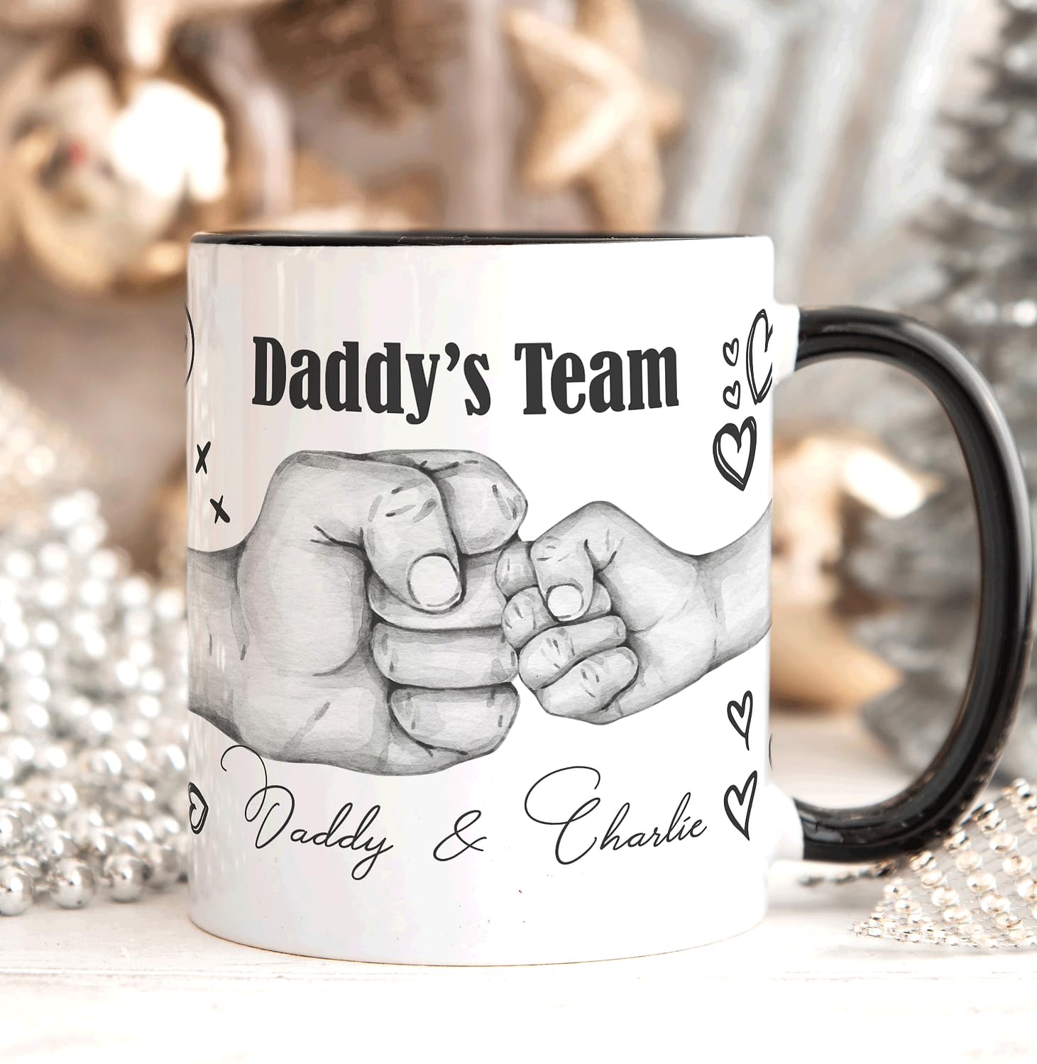 The Whistling Wren Personalised FIST Bump Daddy Mug, Dad Gift for Him, Mug Gift for Him, Father Birthday Mug, Personalised Daddy Mug