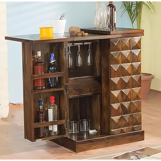 Solid Sheesham Wood Bar Cabinet