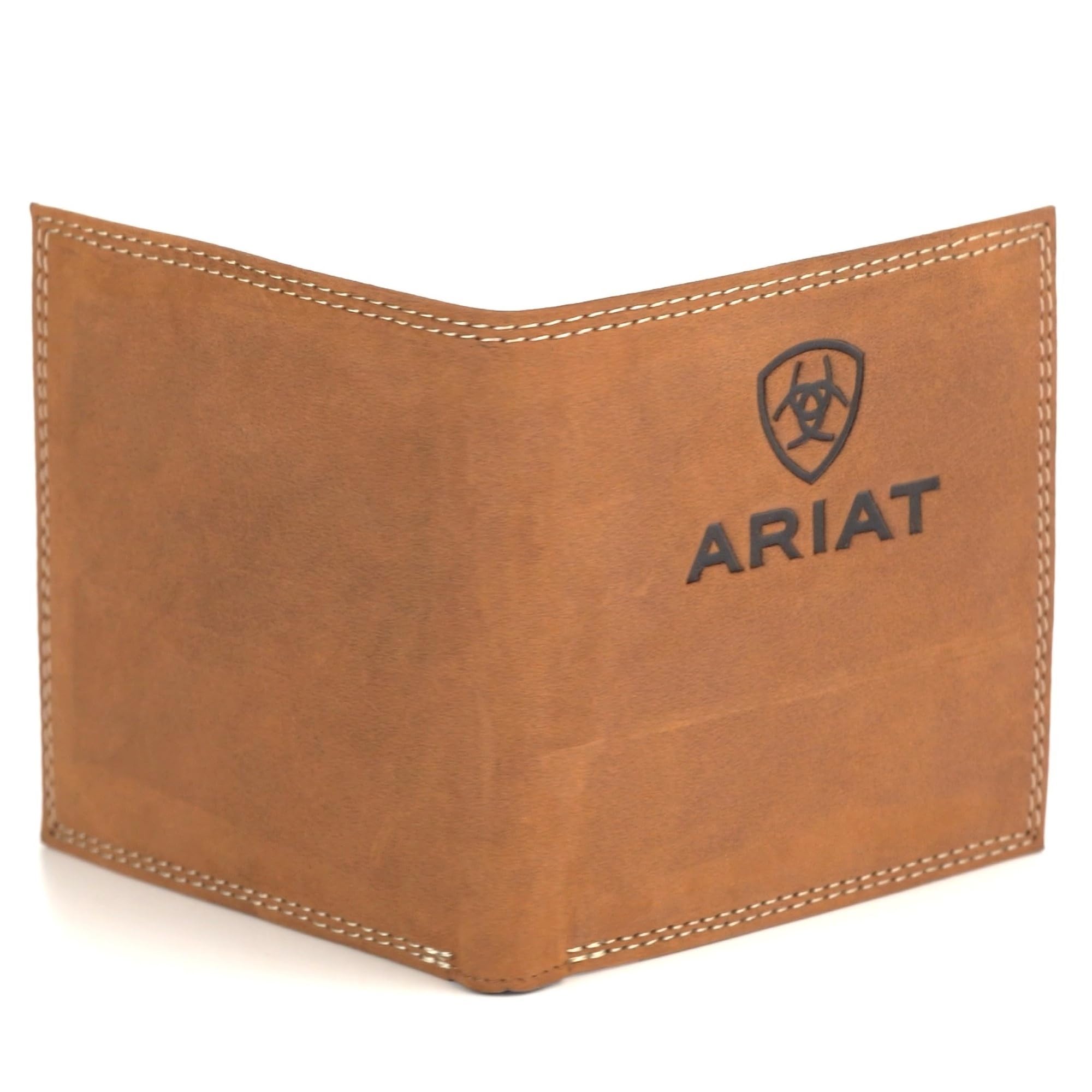 Ariat Cartera Plegable de Cuero marrón con Logotipo en Relieve para Hombre A3548244