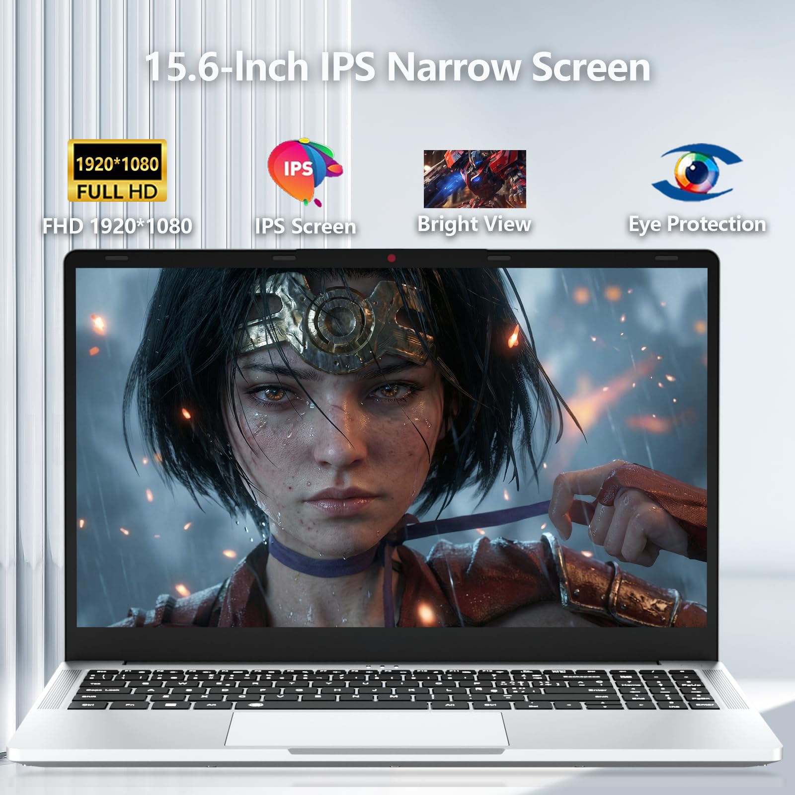15,6 Pollici Portatile PC Ryzen 5 7430U (4.3GHz) Processore 32GB RAM 1TB SSD Notebook Win11 Grafica Radeon Laptop Tastiera Retroilluminata/Sblocco Tramite impronta Digitale USB 3.2 Type-C WiFi 6