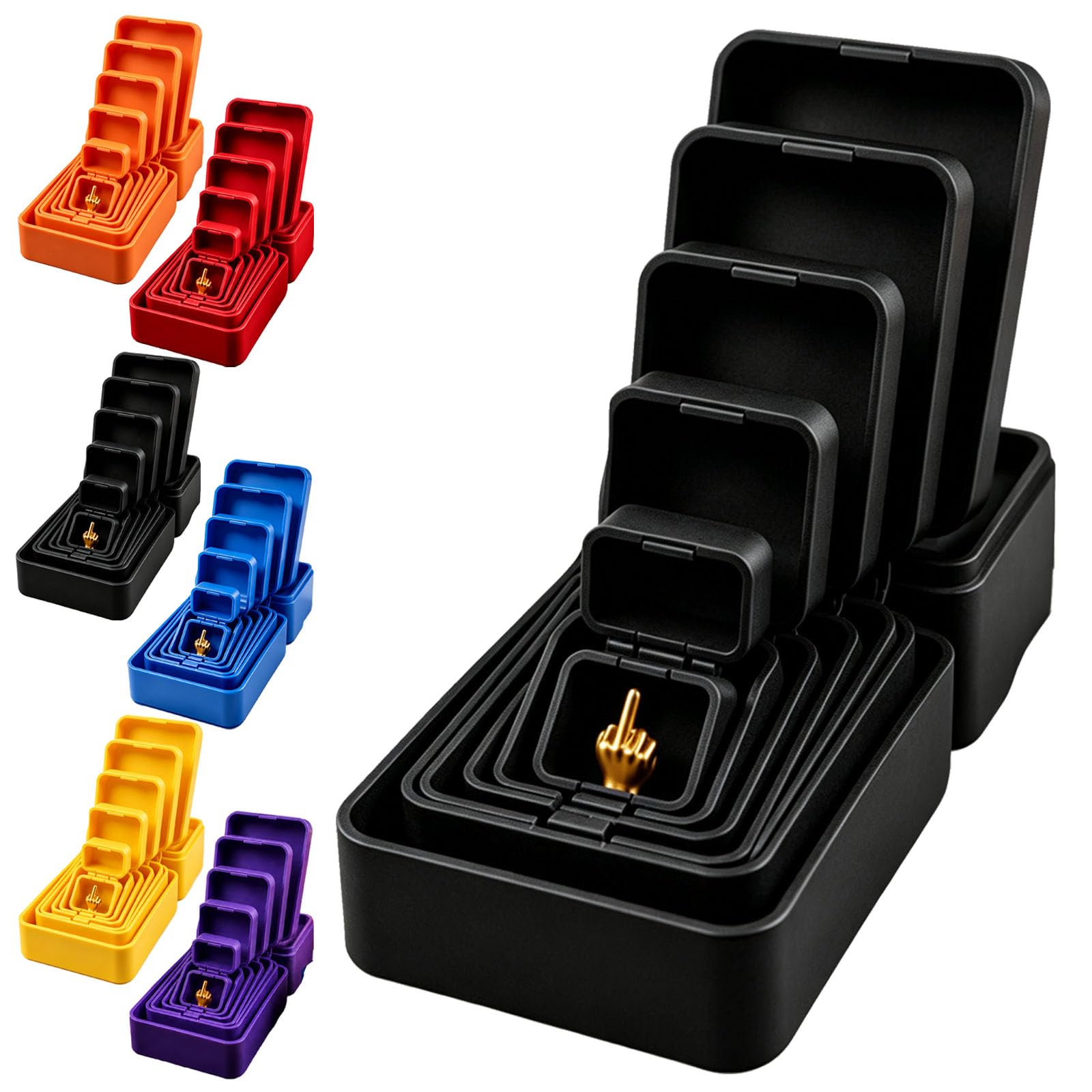 Multi-Layer Nesting Surprise Gift Box, 3D Printed Boxes Inside Boxes (Black)