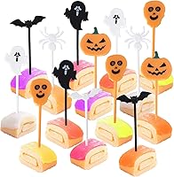 Vista 163 de Rsstarxi Paquete de 36 adornos para cupcakes de Halloween, bruja, fantasma, magdalenas, murciélagos, arañas, gatos, decoración de pasteles