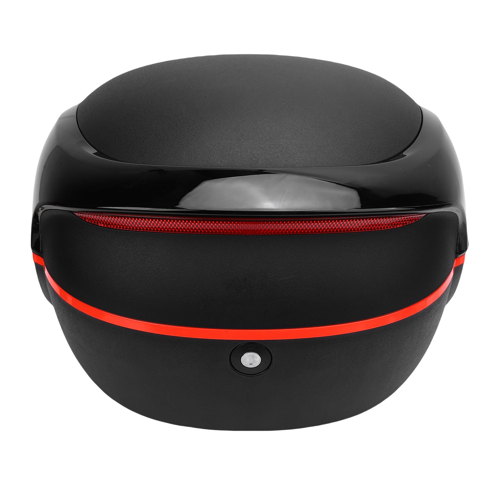 RiToEasysports Motorrad-Kofferraum, ABS-Motorrad-Topcase, 32 L, Wasserdichter Heckkasten mit Anti-Diebstahl-Sperre, Reflektierenden Streifen und Rückenlehne für Tourenfahrer, für, (Black)
