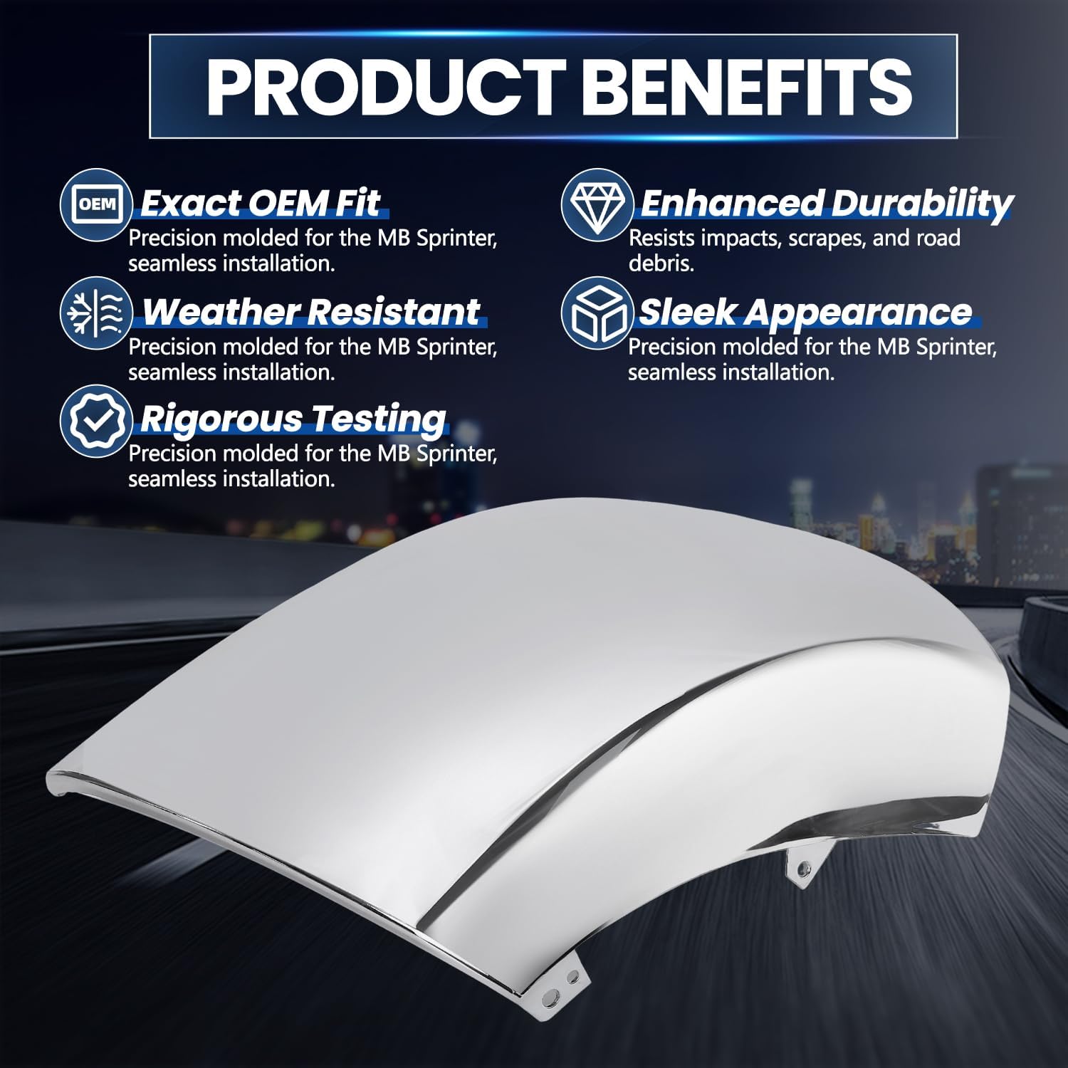 Chrome Front Bumper End Cap Right Side Fit for 2012 2013 Silverado 1500 Passenger Side Replace 22796187, G-M1005157